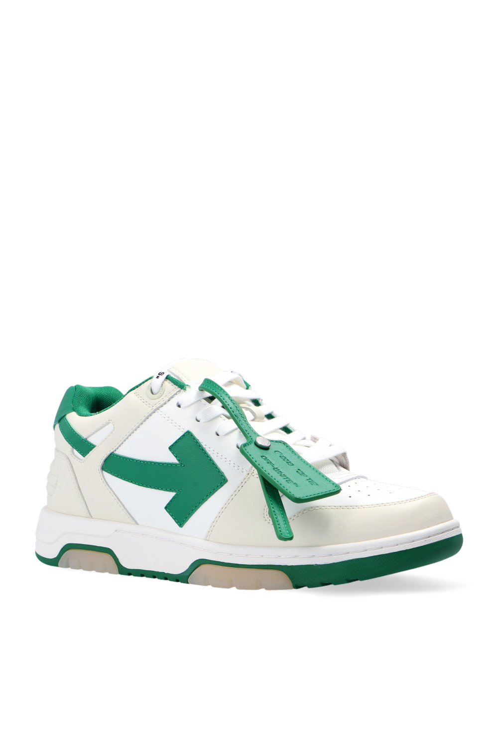 OFF-WHITE | OOO OUT OF OFFICE CALF LEATHER SNEAKERS 白×緑 White - SchaferandweinerShops Jamaica - 'Out Of Office